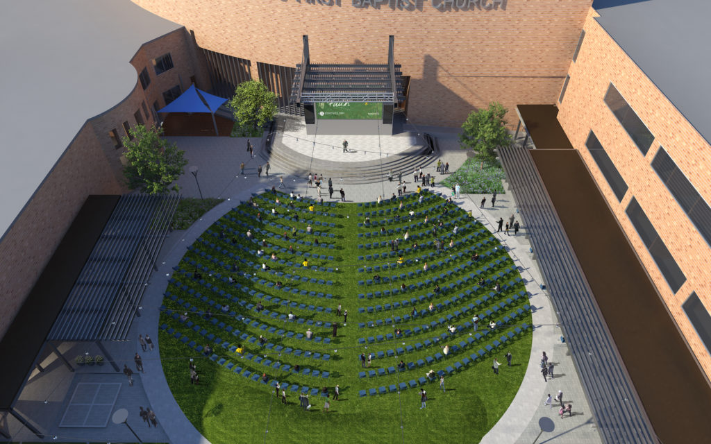 Houston’s First Baptist Church | The Lawn at the Loop Daytime Eye-level
